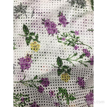 Porous And Digital Printing Cotton Embroider Fabric